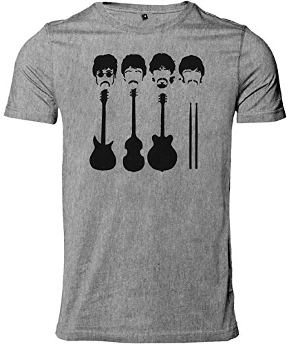 Stylotex Herren Slimfit T-Shirt Rockband, Größe:L;Farbe:Heather