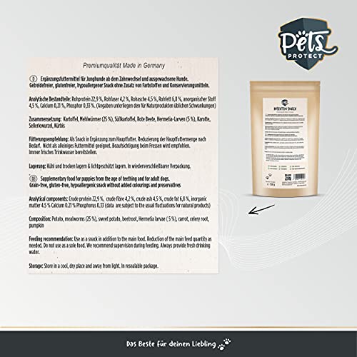 Pets Protect Insekten Snack 150 g - Hundeleckerlis aus Insekten und Gemüse
