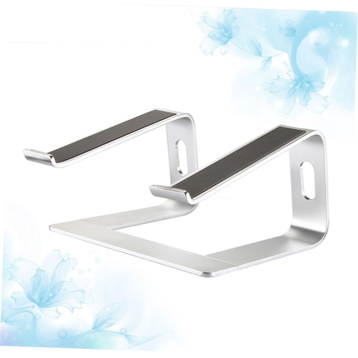 Soporte Ventilado de Aleación de Aluminio para Portátil Plata | Almohadillas Antideslizantes Protectoras, Diseño Ligero, Uso en Oficina y Restaurante