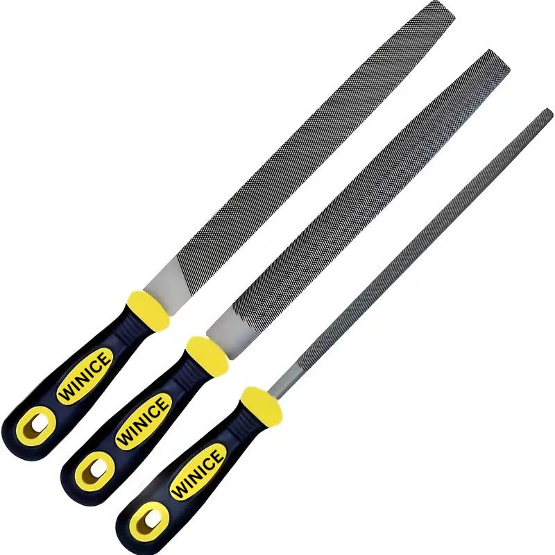 WINICE 3-Piece 8 Metal File Set Set of Flat Round Half Round for Metal Sharpening Shaping Finishing & Smoothing for DIY & Professional Use