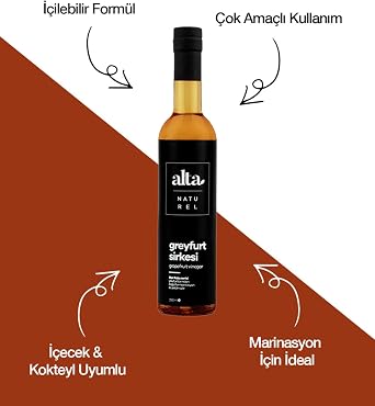 Organik Fermente Greyfurt Sirkesi Katkısız Cam Şişe – 500 ml