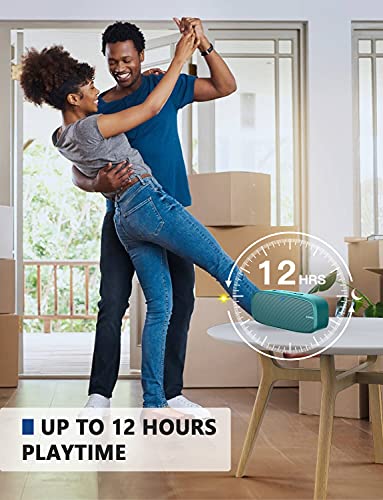 Image of LENRUE Bluetooth Speaker, Wireless Portable Speaker with Loud Stereo Sound, Rich Bass, 12-Hour Playtime, Built-in Mic. Perfect for iPhone, Samsung and More (Green)