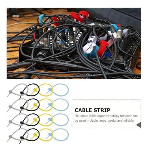 Toddmomy 20 piezas reutilizables de lazos de silicona ajustables para gestión de cables para escritorio, organizadores de cables, resistentes al desgaste, sujetadores de cordón multiusos miniatura 3