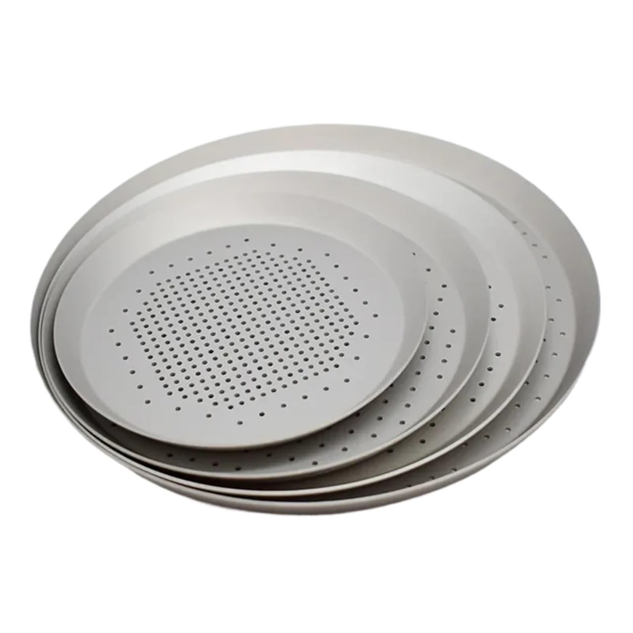 Plato Pizza,Base Pizza,Bandeja Pizza 1 molde redondo for pizza con agujeros for perforar, de aleación aluminio, for hornear panqueques, utensilios cocina(Black 15inch)