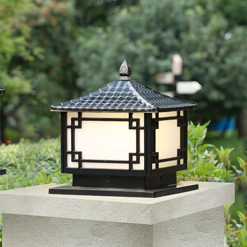 XINYASEE Lampada a colonna,Luce del pilastro del portico,Torce da giardino,Luce da strada del paesaggio,Lampada da prato,Villa Pilastro LuceLampada da giardino E27 portalampada