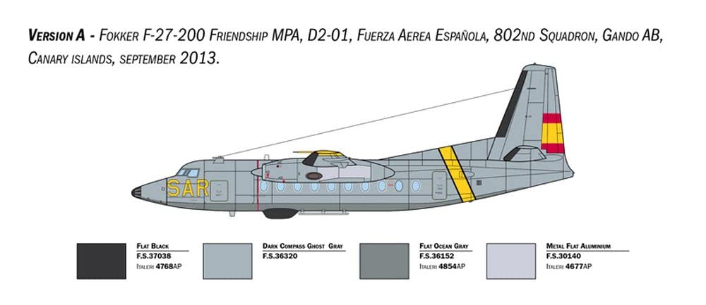 Italeri -1455 Fokker F-27 Maritime Patrol, 1:72 Scale, Model Kit, Plastic Model to Assemble, Model Making, IT1455 - Image 4