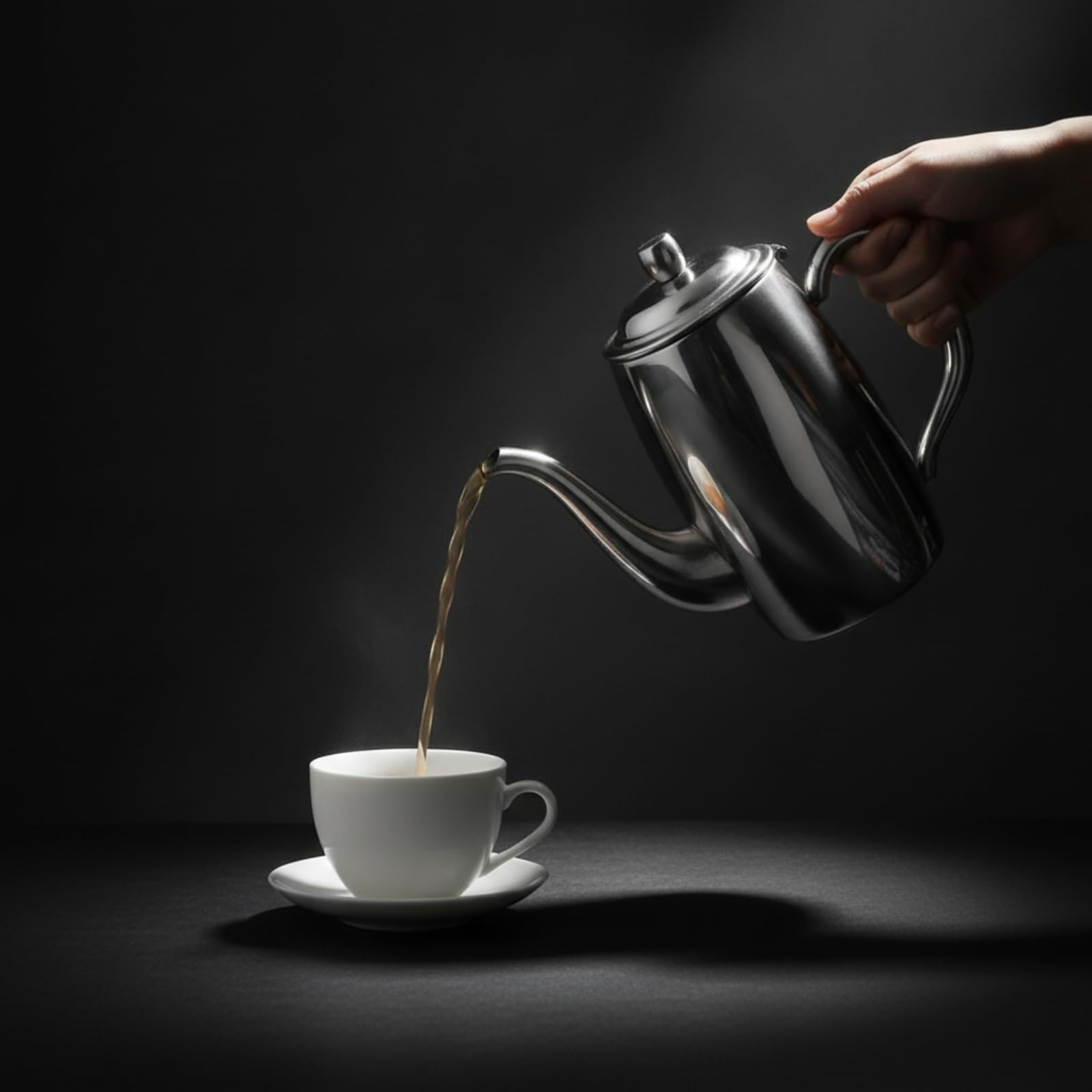 Ronyme Edelstahlkännchen Edelstahl Kaffeekanne Teekanne Gießkanne Kanne mit Dickwandigem 304 Edelstahl Und Spiegelnder Oberfläche Punktgenaues Ausgießen Dank, 1.2L