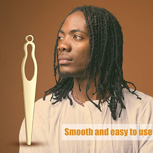 Image of WILLBOND 5 Pcs Dreadlock Interlocking Tool for Locs with Metal Box Retighten Tool for Dreadlocks Interlocks Crochet Braiding Hair Tightening Maintaining Extensions Accessory(Gold)