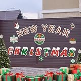 Roetyce 24Pcs Christmas Garage Door Magnet Decorations Kit, Colorful Merry Christmas Happy New Year