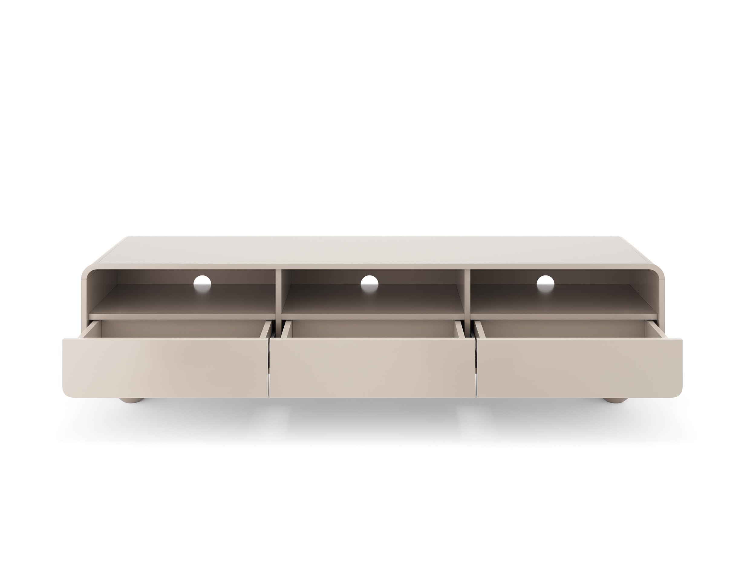 3xE living Mobile TV con Gambe 180 cm, Cashmere, 180 x 39 x 44 cm