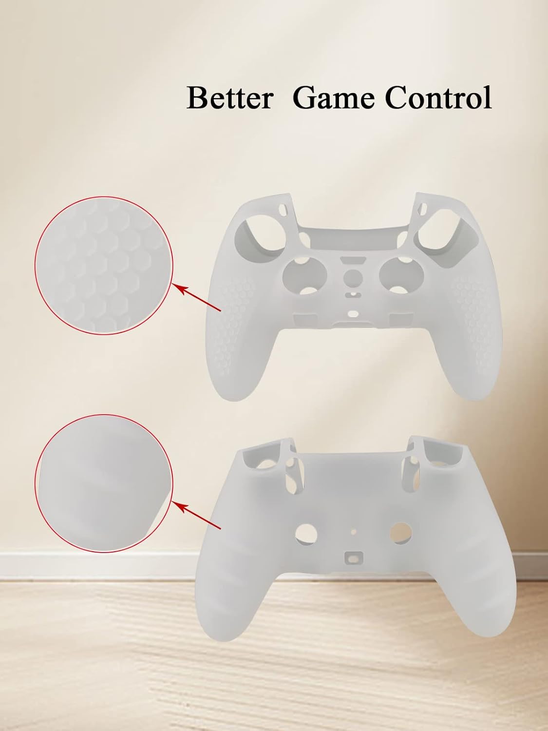Controller Silicone Cover and Stick Caps for PS5 DualSense Edge Wireless Controller,Anti-Slip Protector Skin and 10 Thumb Grip Caps Accessories for Playstation5 Edge Controller (white) - Image 3