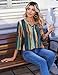 Zeagoo Women's Clothing Fashion Dressy Casual Striped Blouses Loose V Neck Tunic Shirts Work Clothes