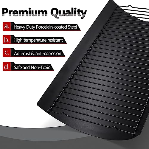 Image of Criditpid 20 Inch Ash Pan Drip Pan Ashpan for Char-Griller 5050, 5072, 5650, 2123, 2223, 2823 Charcoal Grill, 20 inch Drip Pan Grates Replacement Part with 2pcs Fire Grate Hanger.