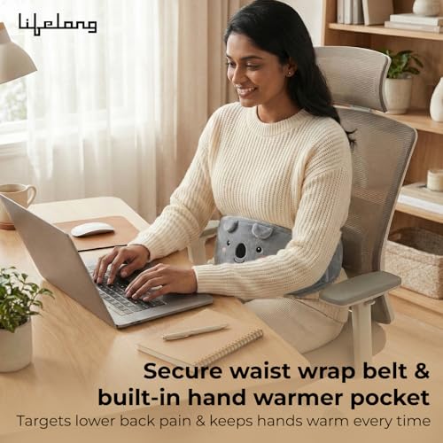 Image of Lifelong 1000ml Hot Water Bag with Waist Belt | Hot Water Bottle for Pain Relief | Hot Pack Warmer for Period Cramps, Back & Muscle Relief | Multipurpose Use with Hand Pocket & Leakproof (LLEHWB36)