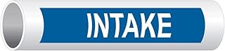 ComplianceSigns.com Intake ASME A13.1 Pipe Label Decal, 8x2 inch 5-Pack Vinyl for Pipe Markers