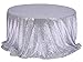 Liveinu Nappe de Table à Paillettes Ronde et Rectangulaire Nappe Paillettes Chemin de Table pour Mariage Fête Gâteau Cérémonie Décorations Banquet de Mariage Expositions Ronde 180cm Argenté