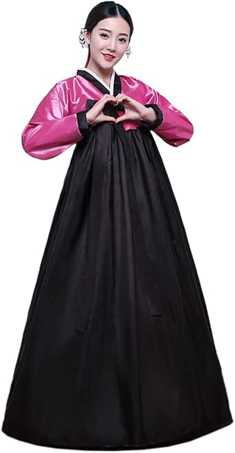 Women's Embroidered Hanbok Dress Korean Traditional Costume Short Jacket Full Skirt Cosplay Performance Wear