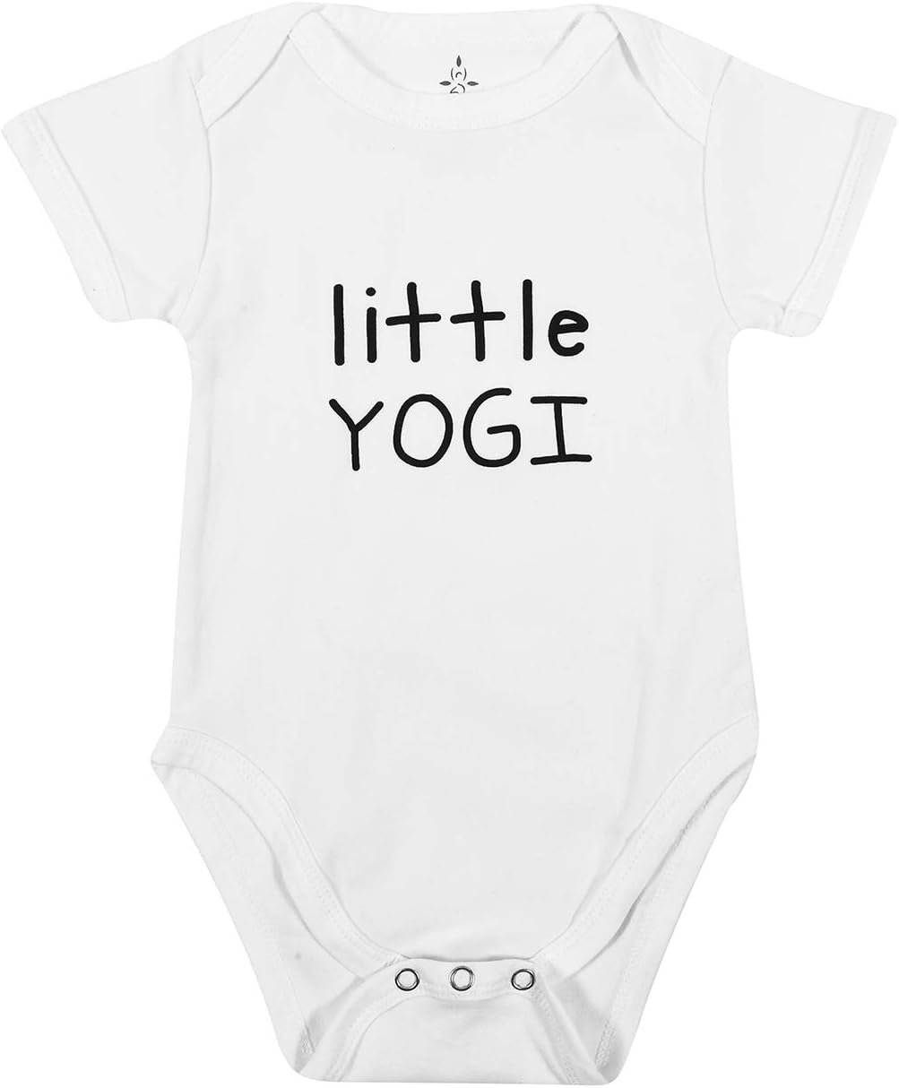 TREELANCEYoga Baby Organic Cotton Girl Boy Clothes Little Yogi Onesie for Yoga Babies