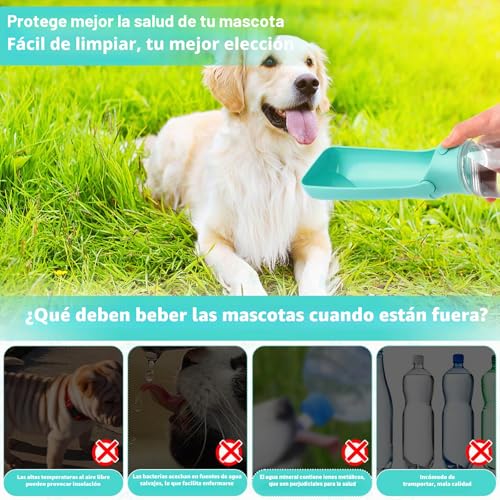 Miniatura 4 de Encoun 350ml Botella De Agua Para Mascotas, Plegable Botellas De Agua Para Perro Gato, Botella De Agua Para Perros, Bebedero Perro Portatil, Botella Agua Perro Para Acampar, Senderismo, Viajar