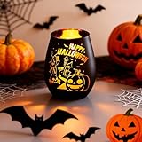 decorazioni di halloween, decorazione di halloween al coperto, felice supporto di candela di vetro di halloween, tealight titolare candela vaso
