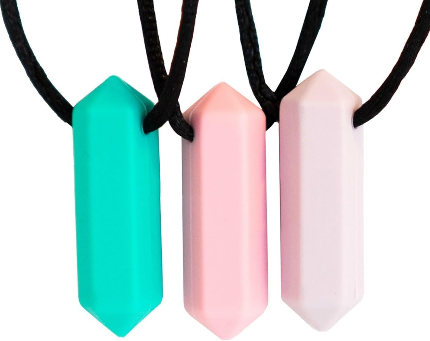 Crayon Sensory Necklace Set - Best for Autism, Biting and Teething Kids - Perfectly Textured Silicone Chewy Toy - Chewing Pendant for Boys & Girls - Chew Necklaces