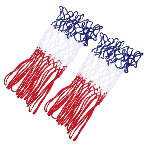 Yardwe 6pcs Heavy Duty Basketball Replacement Net Woven Design for Use Weather Resistant for Parks and Community Courts