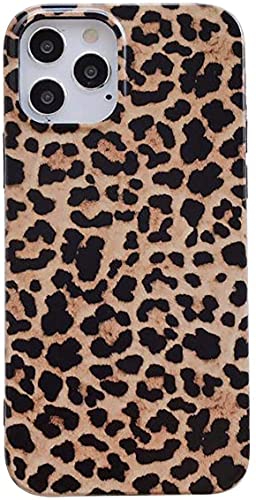 SDUXAPN Cute Leopard Case for iPhone 13 Pro Cheetah Print Black Spotted Design for Women Girls Slim Smooth Soft Silicone Rubber Flexible Protective Phone Cover Fits for iPhone 13 Pro 6.1 -Brown
