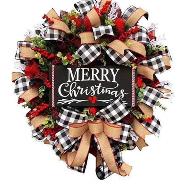 Decorazione Ghirlanda In Rattan Ghirlanda Di Lettere Di Natale Corona Di Natale Americana Da Appendere Alla Porta Simulazione Ghirlanda Di Frutta Rossa-come Mostra,38cm