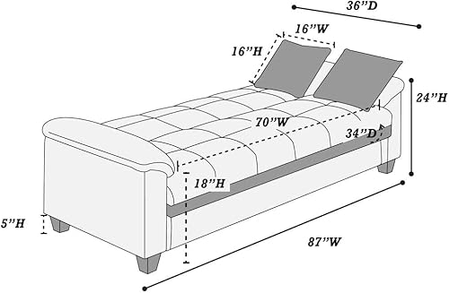 Miniatura 2 de KEVINSPACE Sofá seccional convertible de 145 pulgadas, sofá en forma de L para sala de estar, sofá seccional de 4 asientos con diván reversible de