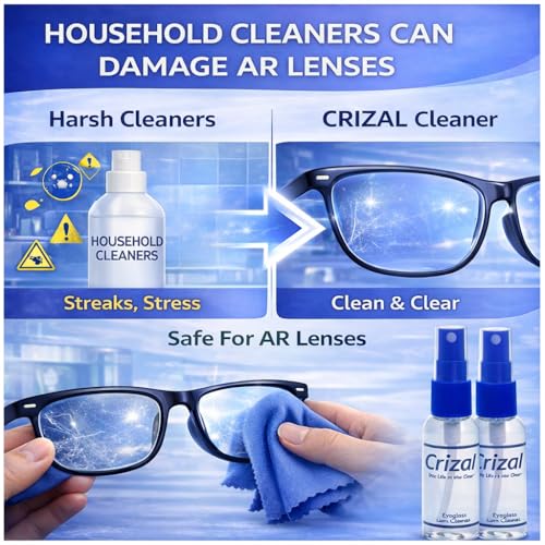 image for Crizal Eyeglass Lens Cleaning Solution – 2 Pack – Safe for AR-Coat