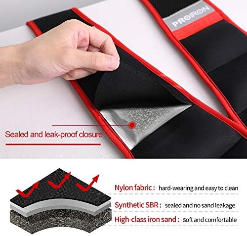 PROIRON Weighted Vest 5kg 8kg 10kg, Weight Vest for Men Women with Comfortable Breathable Fabric, Adjustable Buckle, Reflective Strip, Leak-Proof Iron Sand for Running Gym Workout Strength Training