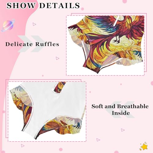 Girls One Piece Swimsuits Long Sleeve Swimsuit Zipper Bathing Suits Phoenix Fire Wing Rainbow Glass4