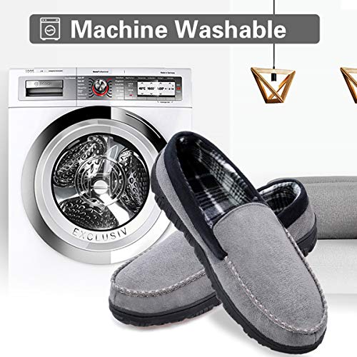 Image of shoeslocker Mens Slippers Microsuede Moccasin Memory Foam House Shoes