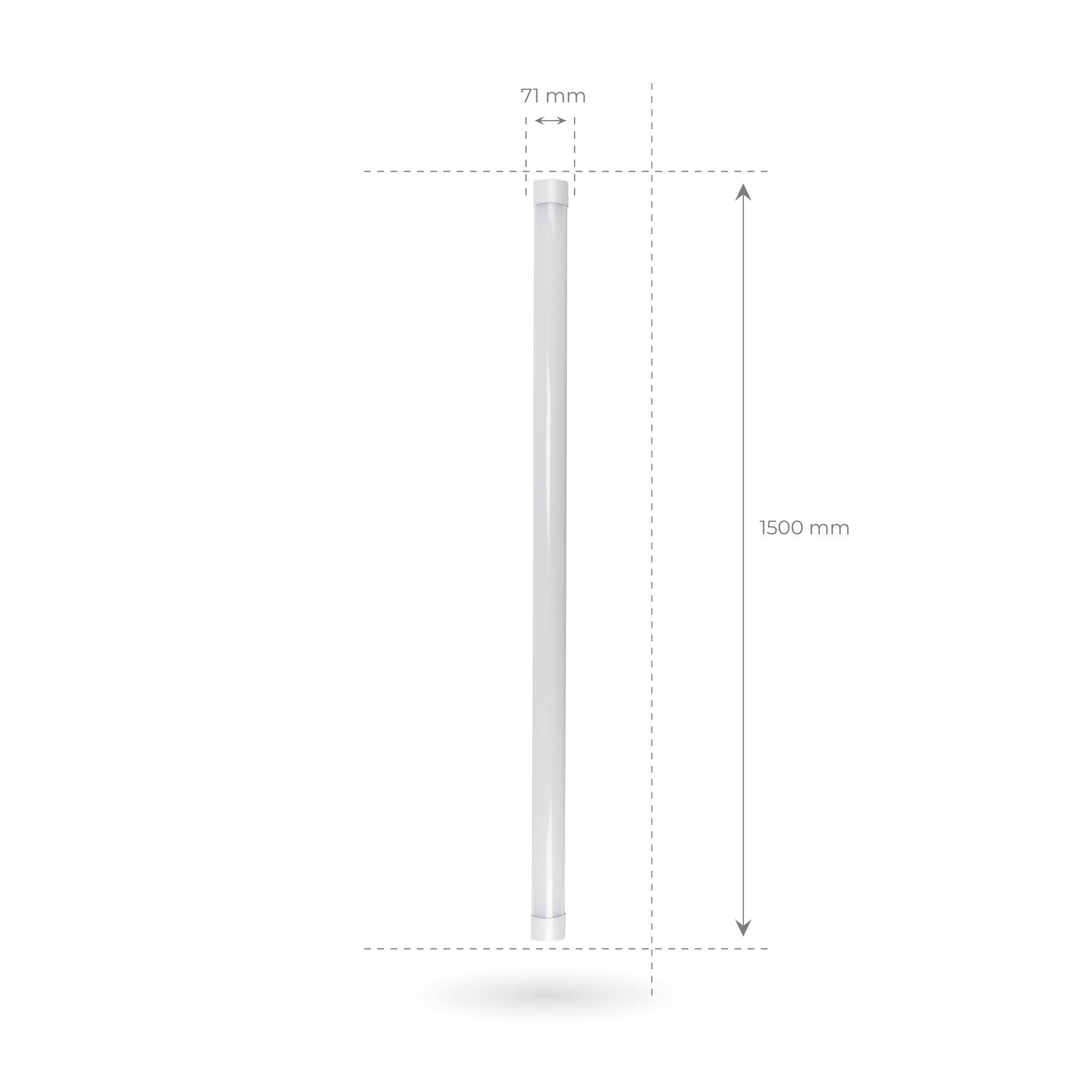 Ledvion - Lot de 10, Reglette LED intégrée, 150cm, IP65, 40W, 2400 Lumen, Neutre blanc, 6500K, Couplable, éclairage de garage, entrepôt, d'atelier, lampe de cave