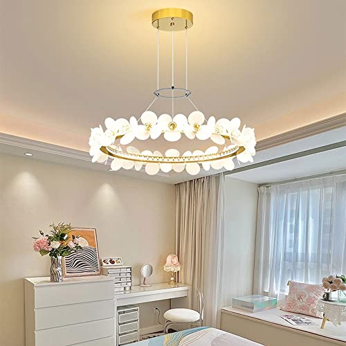 Chandelier LED pétale moderne pour salon sombre et plafond haut - 4