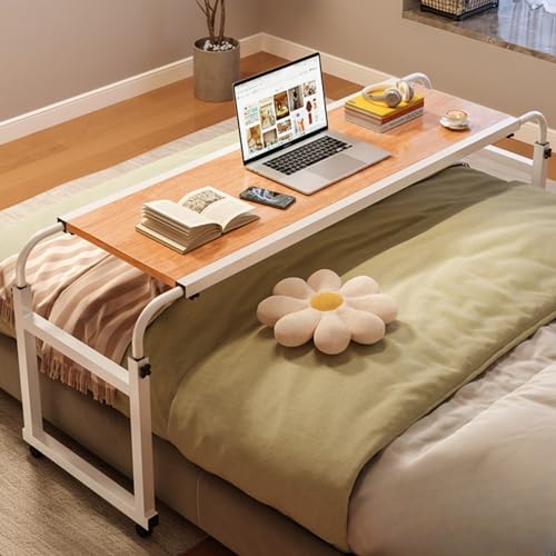 Bureau d'ordinateur portable au-dessus du lit pour télétravail