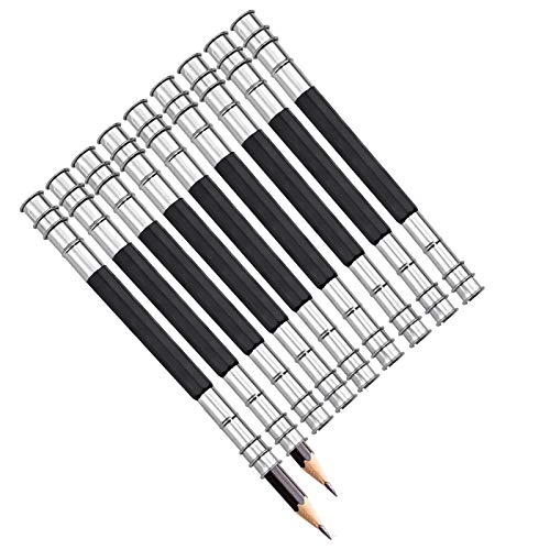 cococity Extensores de lápiz, corchetes para sujetadores lápiz, alargador de lápiz ajustable con borrador eléctrico, soporte para extender lápiz para lápices de colores, madera (15pcs) Cover