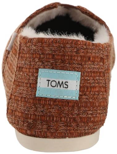Image of TOMS Women's Alpargata CloudBound Espadrille Loafer Flat, Burnt Orange Rib Knit and Faux Fur, 5.5