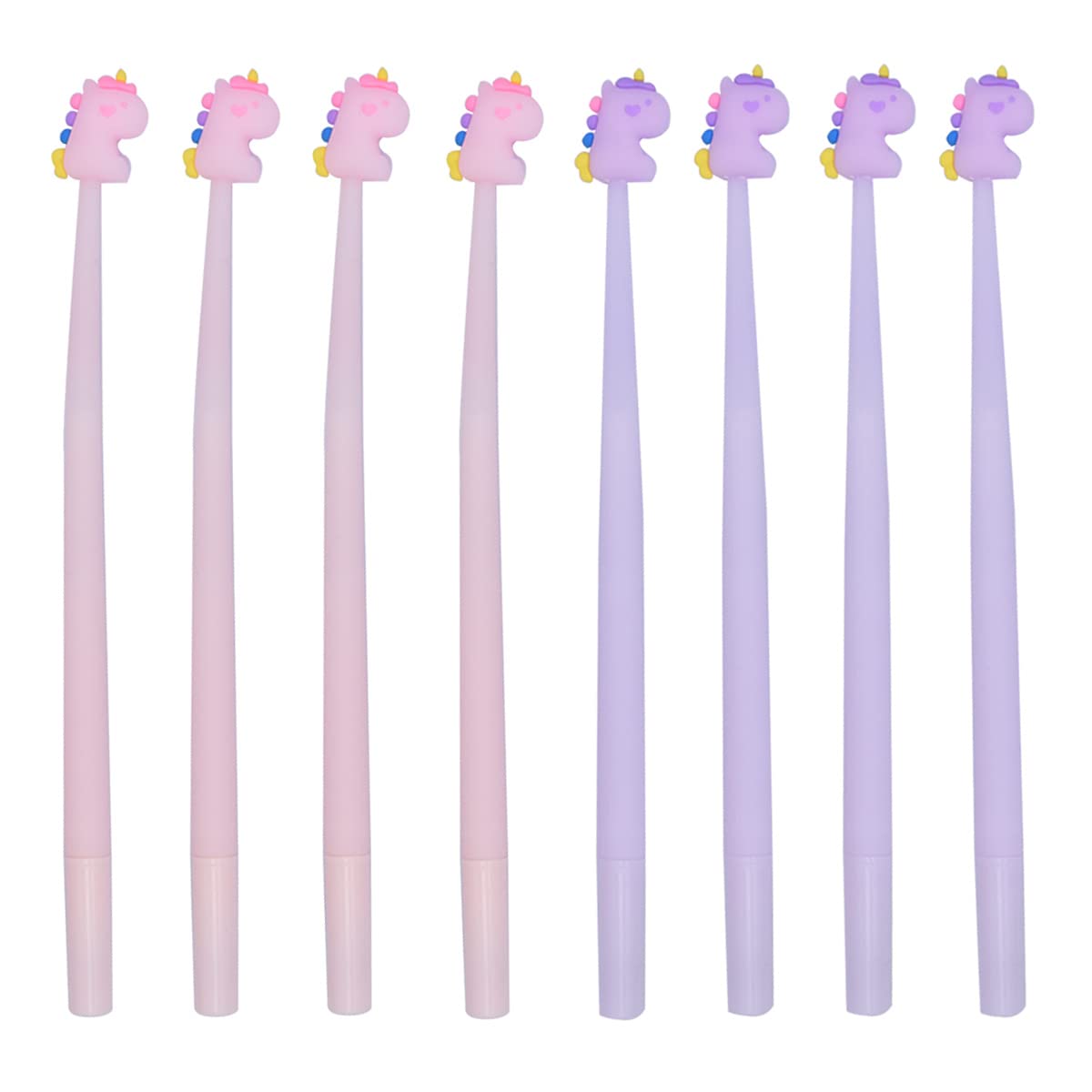 SIPLIV 8Pcs Creative Simulation Animal Gel Ink Pen Bendable Silicone Ballpoint Pen Liquid Black 0.5mm Gel Ink Rollerball Pen, Office Stationery Supplies - Unicorn - Image 2