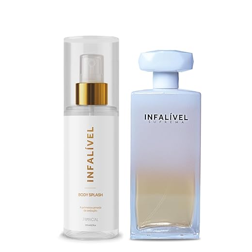 Kit Infalível Suprema 100ml + Body Splash Infalível 200ml Fragrância Fresca com Notas de Maçã e Jasmin