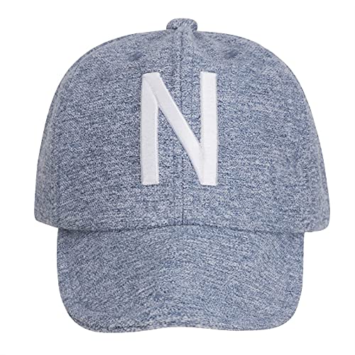 Niceyst Baby Boys Girls Stripe Baseball Cap Soft Cotton Sun Hat Plaid Sun Protection Baseball Cap Adjustable Uv Protection Sun Hat Summer Headwear For Kids 3-12 Months (Blue(Letter N)) #TOP1