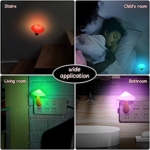 8 Pieces Led Mushroom Night Light Mushroom Night Lamp Plug In Lamp 7-Color Changing Mini Mushroom Lights Decorative Lights For Adults Kids Baby Children Thanksgiving Christmas #TOP5