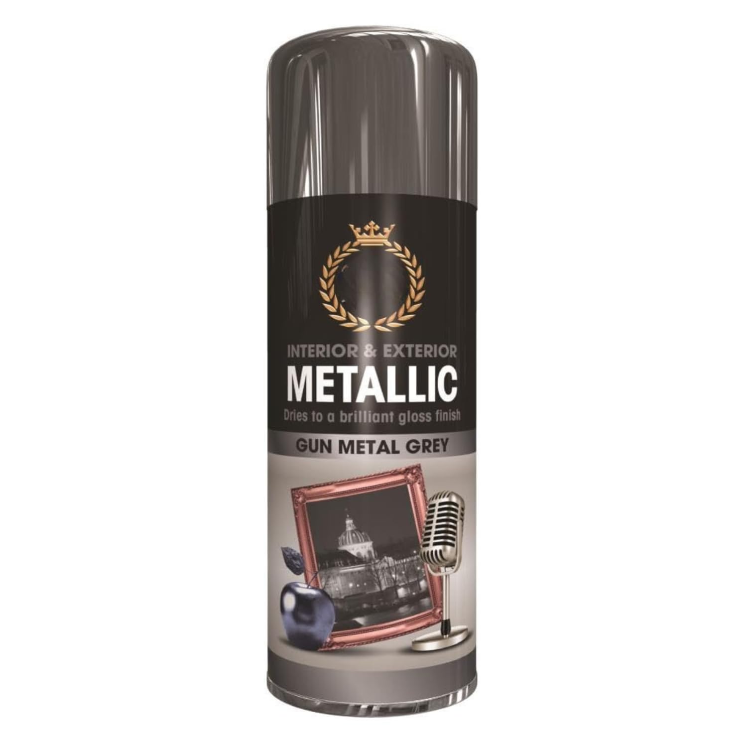 Inspired Essentials Gun Metal Grey Metallic Spray Paint 400Ml Multi-Purpose Use, Spray For Metal And Wooden Furniture, Ornaments, Decorative Items And Much More For Interior & Exterior (1, )