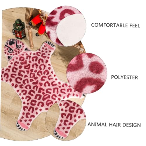 Tapis de sol jeune lion rose lavable main en polyester résistant - 4
