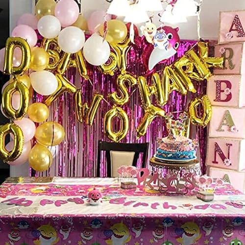 Image of Party Propz Baby Shark Theme Birthday Decorations - 5 Pcs 2nd Birthday Party Decoration For Boys| 2nd Birthday Decorations For Girls| Baby Shark Balloons | Foil Balloons For Birthday Decoration, Multi