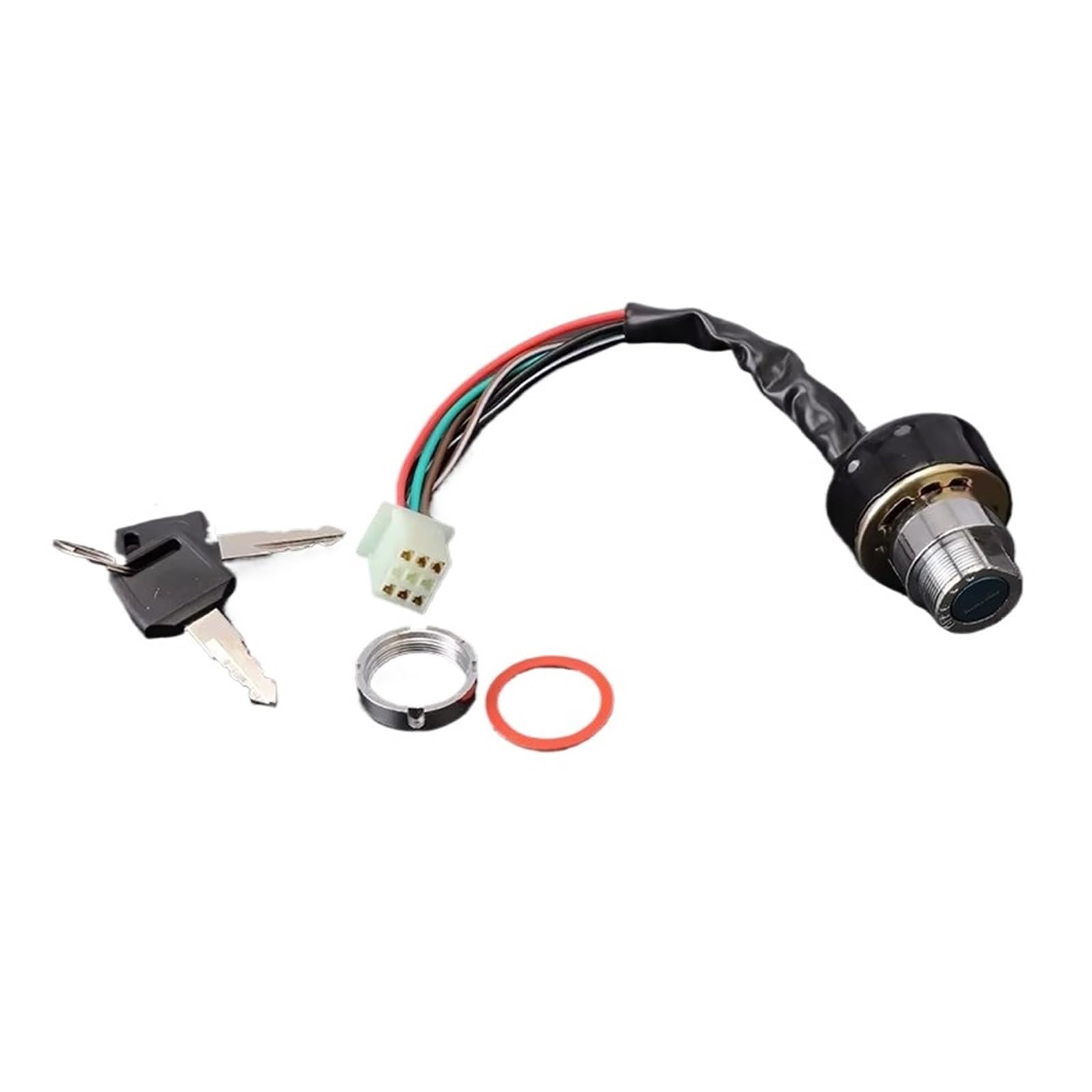 para Yamaha para Suzuki Scooter ATV Dirt Bike Go Kart Coche Motocicleta Interruptor Encendido 3 Posiciones 6 Cables con 2 Llaves Cerradura De Encendido