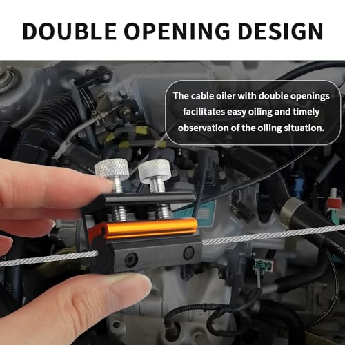 Image of Double-Headed Motorcycle Cable Luber Tool for Brake Cable Lubrication,Cable Lube Dispenser Motorcycle Tools for Motorcycles Bicycle Scooter,Universal Motorcycle Tools Cable Lube (Black Gold)