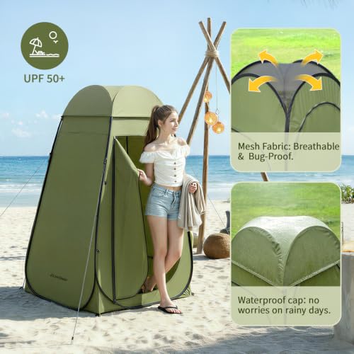 EchoSmile Pop Up Shower Tent Portable Outdoor Privacy Camping Changing Tent miniatura 5