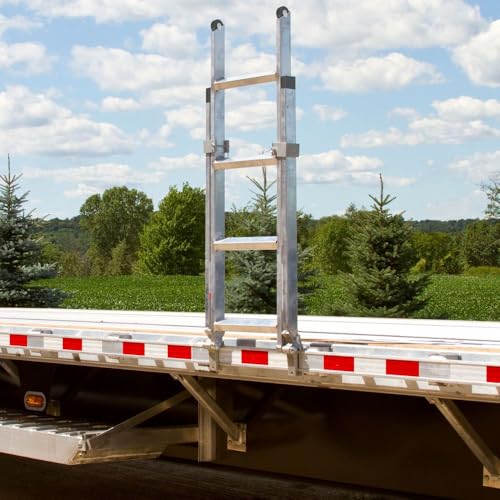Image of Heavy Duty 48 inch Aluminum Transport Truck Step Deck Ladder for 28 inch to 42 inch Trailer Bed