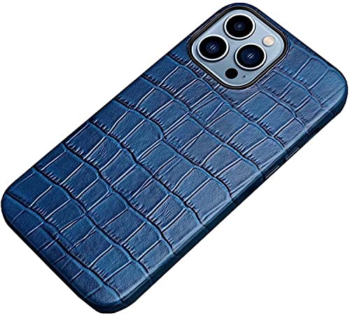Housse de protection arrière pour Apple iPhone 12 Pro 2020 coque cuir véritable bleu
